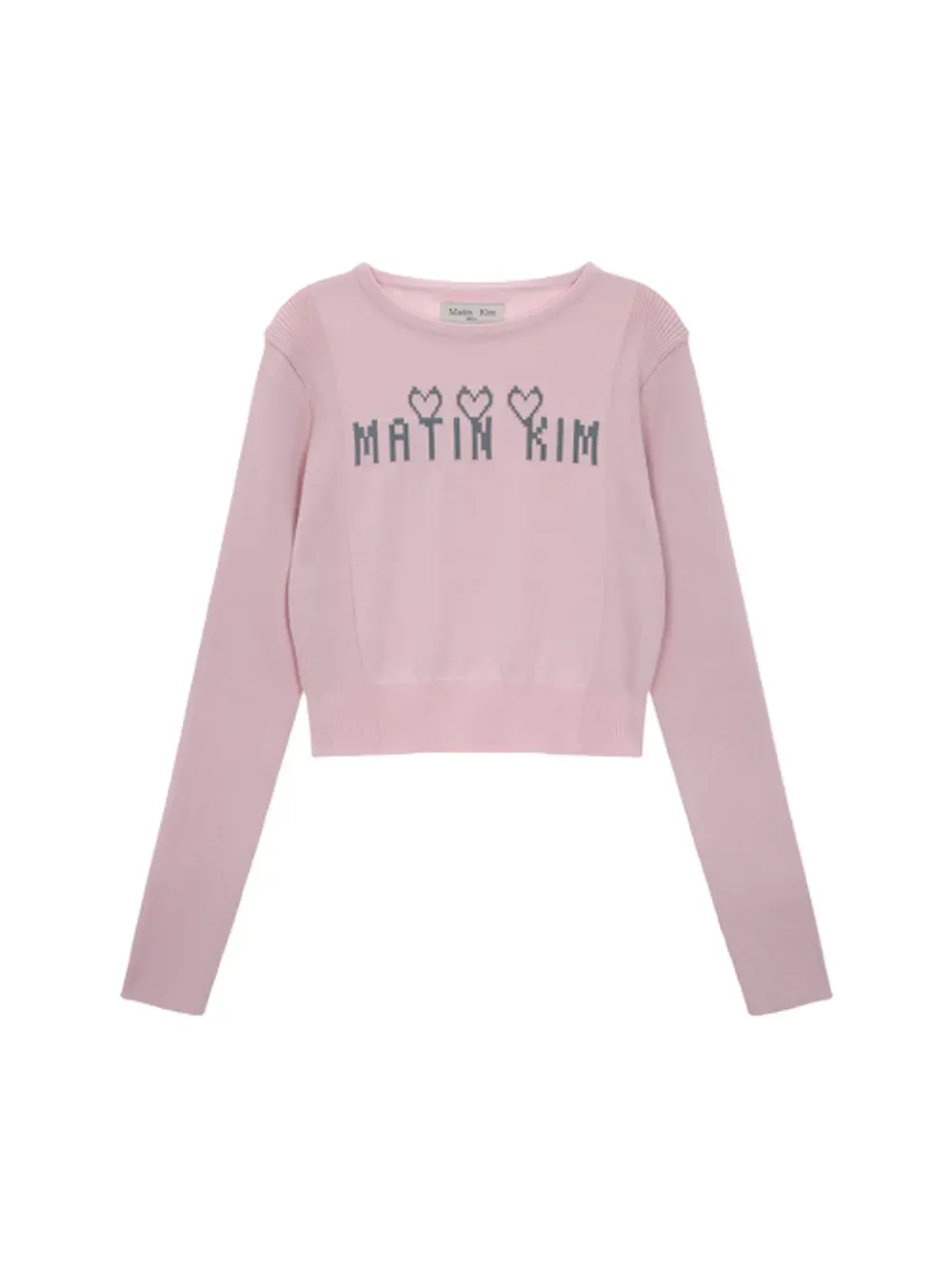 LOGO POINT JACQUARD KNIT CROP TOP